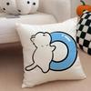Süßer Custom Art Katze Personalisierter Kissenbezug Überwurf Kissenbezug Verdeckter Knopf Strapazierfähiges Polyester Stuhlkissen