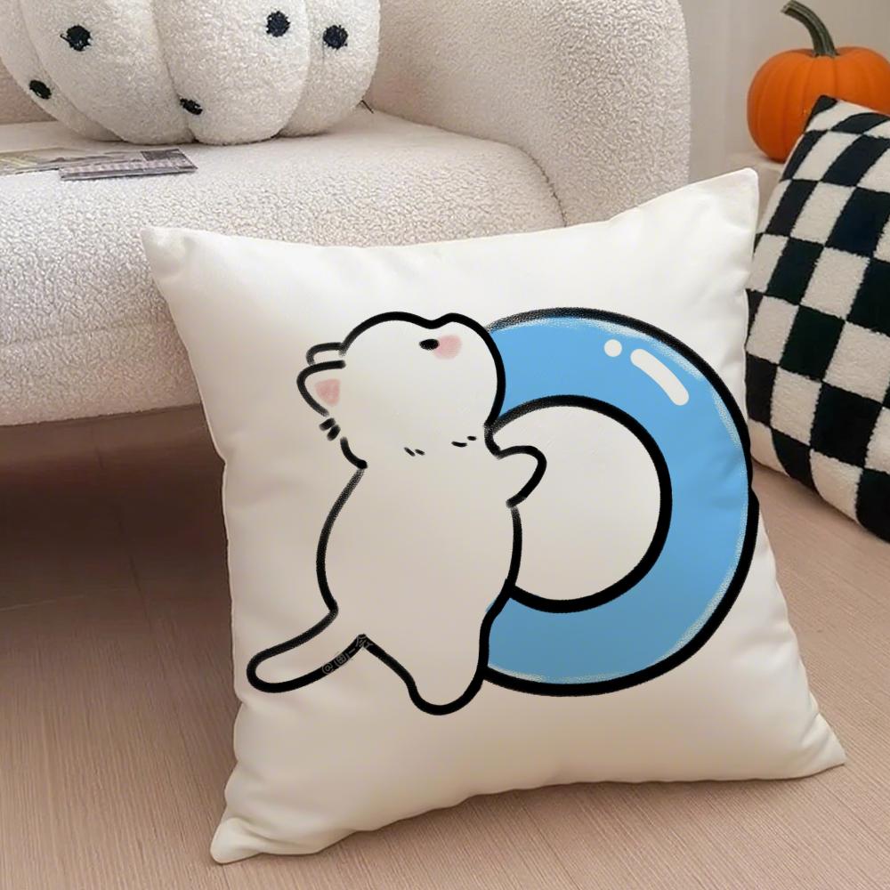 

Cute Custom Art Cat Personalised Cushion Cover Throw Pillow Cover Hidden Button Durable Polyester Chair Cushion 30X30cm