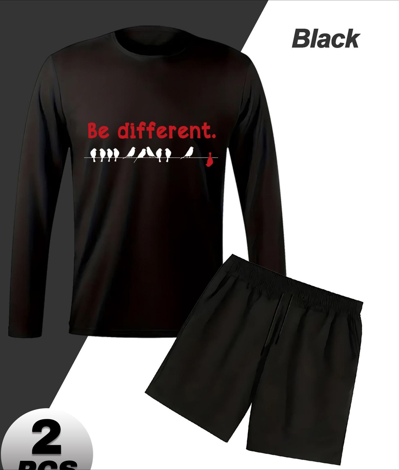 

Long Sleeve Shorts Set, Slouchy & Comfortable, Perfect for Lazy Weekends XXL чорний