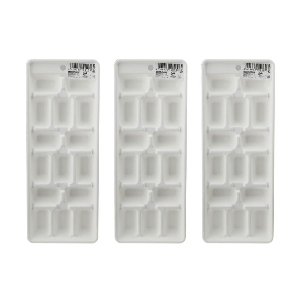 Set of 3 Ice Cube Trays of 15 Ice Cubes In White Plastic Fackelmann Ref. 9910150