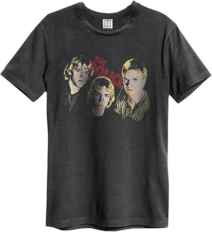 Amplified The Police Outlandos D Amour Mens Charcoal T Shirt The Police Tee XXL