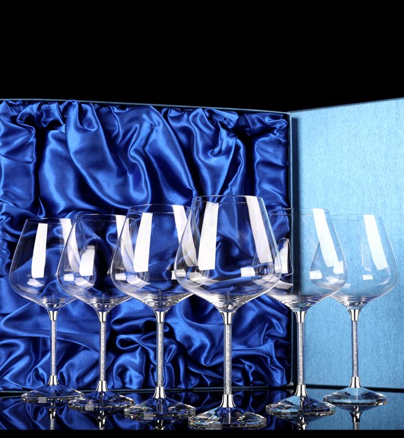 2 Pcs Wine Glasses Crystal Transparent Hand Blown Lead-Free Glass Drinking Cup Good Gift Idea for Wedding Anniversary Fathers Day Wine Tast