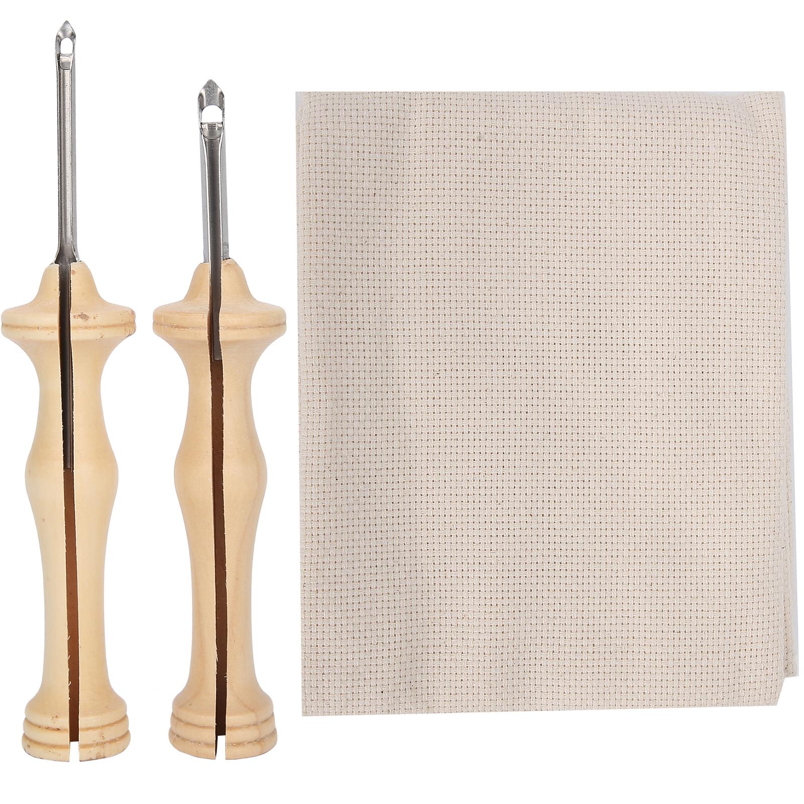 

2 шт. вышивальные ручки-дыроколы для шитья ткани вышивальные иглы ткацкий инструмент с деревянной ручкой