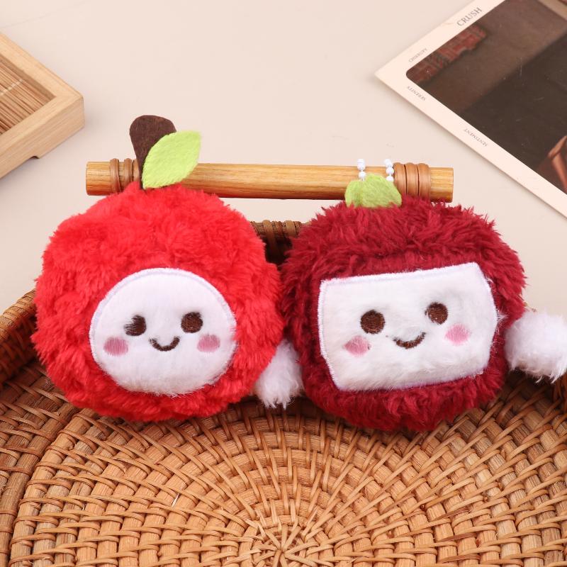 Lychee Plush Toy Keychain Cartoon Yangmei Soft Stuffed Doll Pendant Car Key Ring Backpack Bag Decor Kid Gift