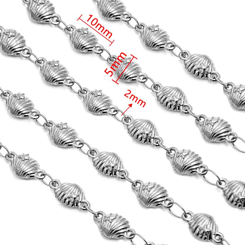 18K Gold Plated Stainless Steel Heart, Butterfly, Four-Leaf Clover, Shell Chain Bracelet/Necklace, 50cm.