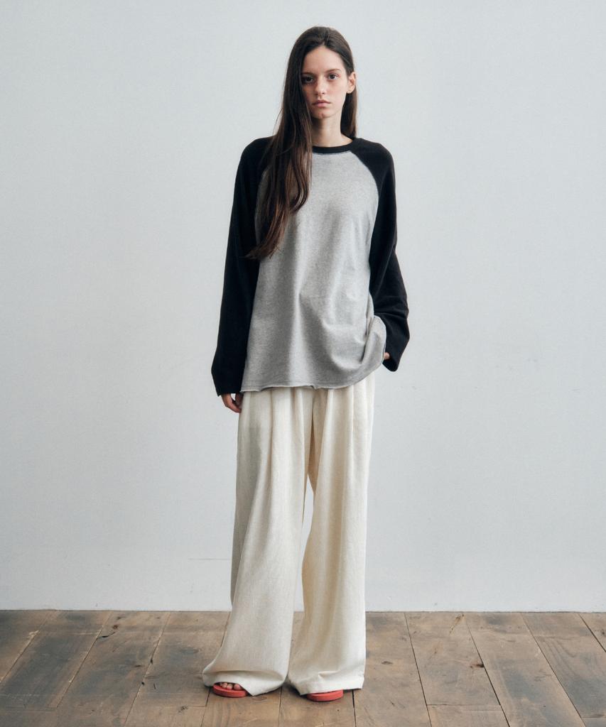 CITTA Wool Blend Wide Banding Corduroy Pants_Ctb551(White)