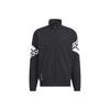 Casual Sports Stand Collar Logo Jacket Unisex Black