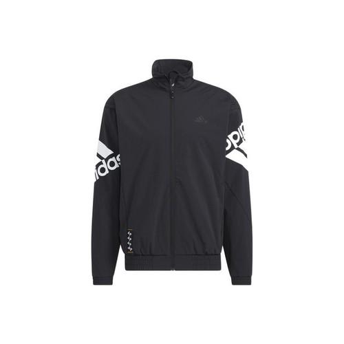 adidas Casual Sports Stand Collar Logo Jacket Unisex Black S чёрный