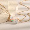 MamacitaSlay 316L Stainless Steel Rainbow Moon Star Enamel Necklace 18K Gold Plated Waterproof Jewelry For Women Everyday Wear