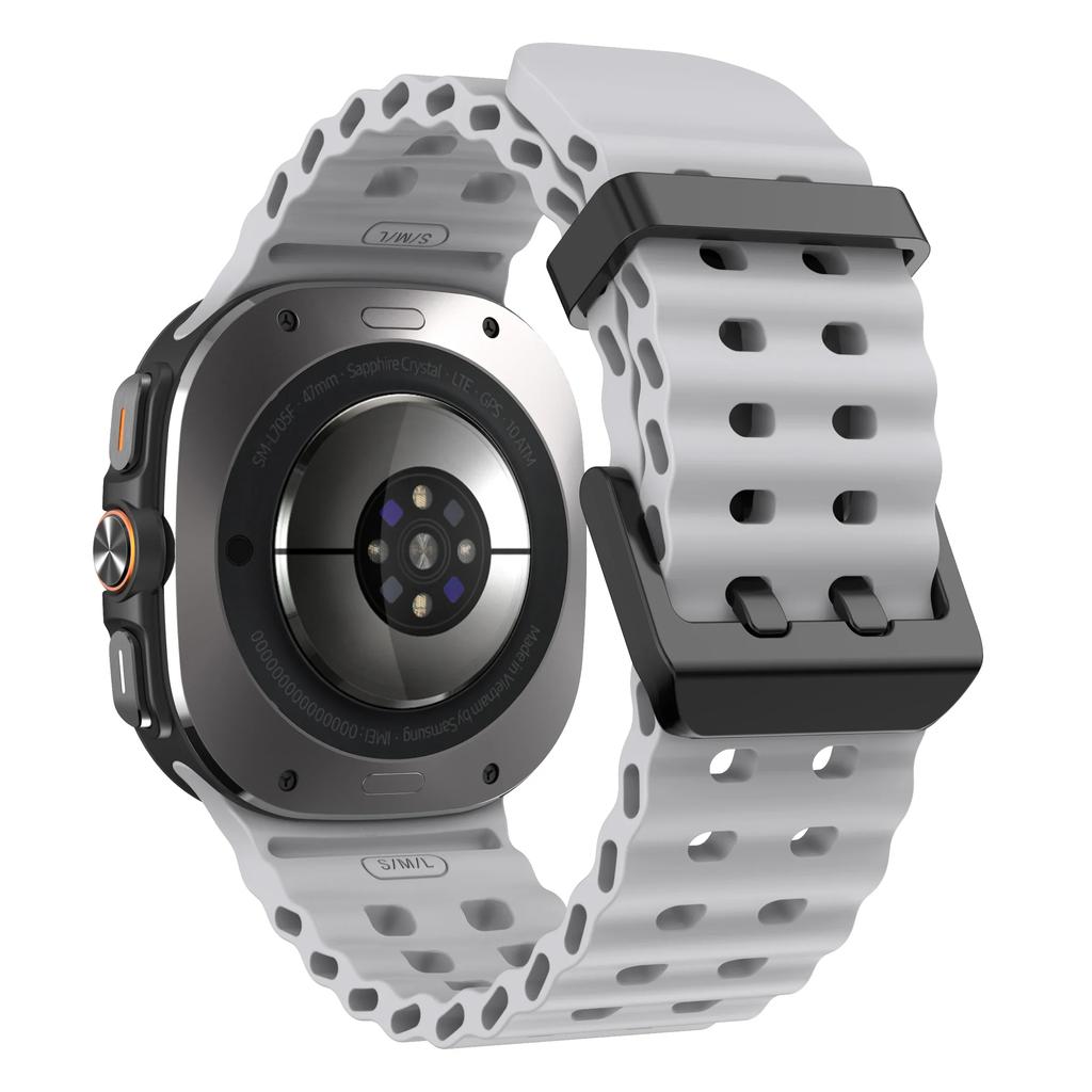 Marine Band For Samsung Galaxy Watch ultra Strap 47mm Accessories Two color Sport silicone Bracelet Galaxy Watch 7 ultra Straps