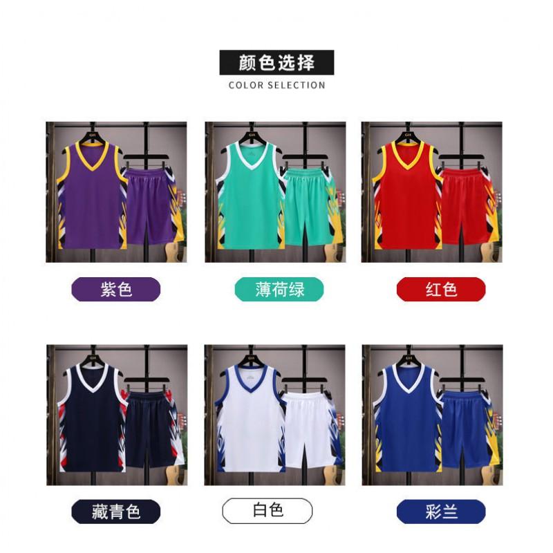 Set Completo Basket da Uomo Traspirante in Rete Scollo a V Senza Maniche Top Pantaloncini Abbigliamento Sportivo Squadre Universitarie Allenamento