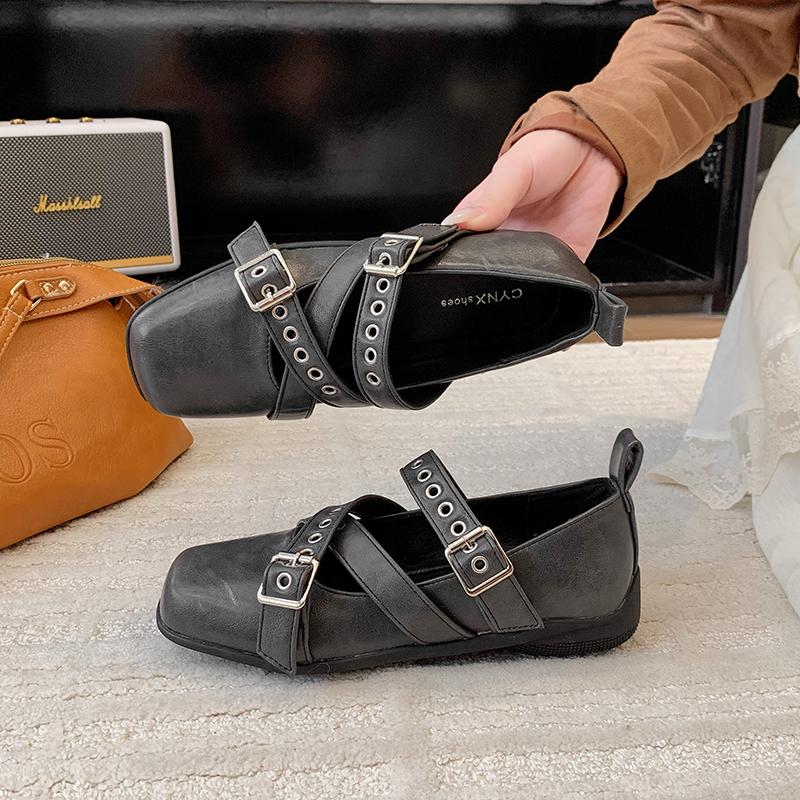 

Мода Корейская Мода Квадратный Носок Ремешок на Одно Слово Мэри Джейн Одинарная Обувь Женская 2025 Новая Универсальная Ретро 35