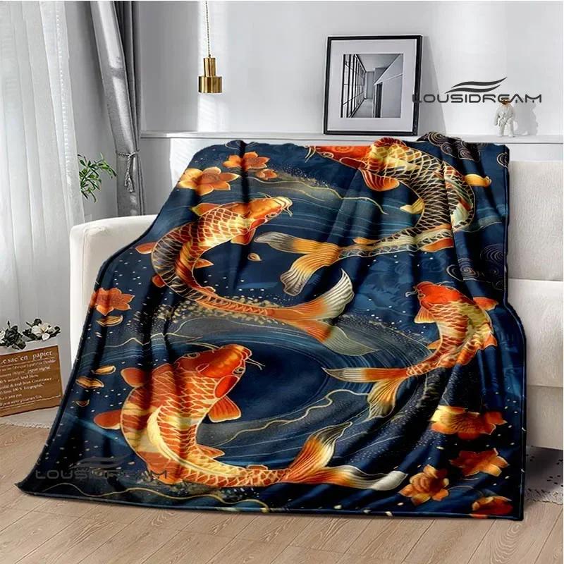 3D Fish Cute Printed Blankets Warm Flannel Blankets Soft and Comfortable Blanket Bed Linings Blankets for Beds Birthday Gift