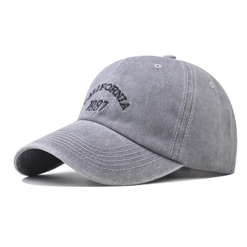 New washed and old 1987 cotton embroidered baseball hat men's and women's hats Korean version hip-hop personalized cap