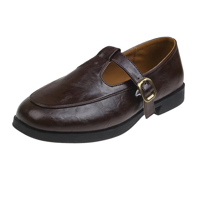 French Niche Mary Jane Shoes Retro Small Leather Shoes 2025 Early Spring Korean Version Flat Single Shoes Versatile Loafer Small Leather Shoes