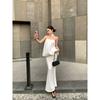 Kumikumi Pure Desire Set Simple White Tube Top Vest Women Summer Slimming Fishtail Skirt Skirt Two-piece Set