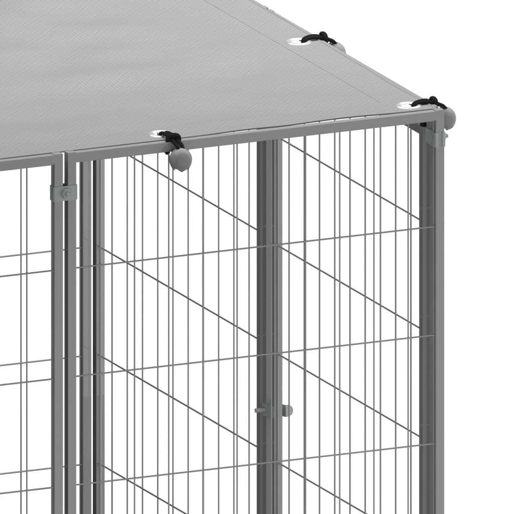 Vidaxl Kojec Dla Psa, Srebrny, 12,1 M², Stalowy