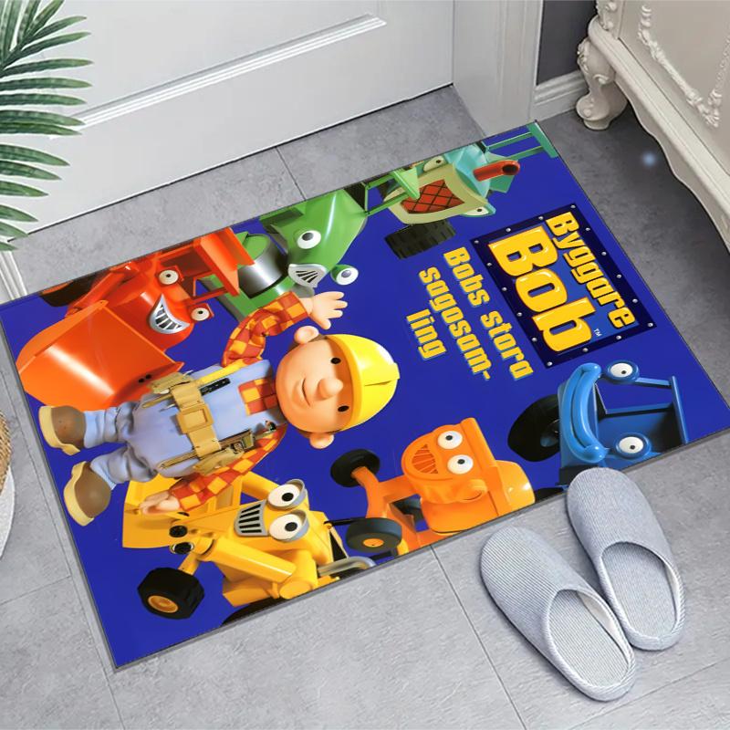Bob the Build Design Area Rug - Non-Slip, Soft & Cozy Floor Mat for Living Room, Bedroom, Office - Indoor/Outdoor Decorative Carpet
