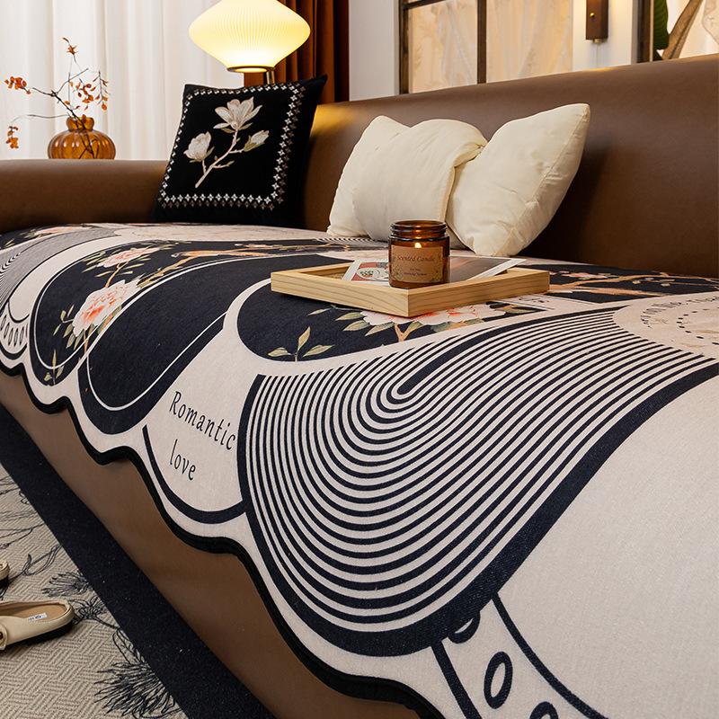 

New Chenille Sofa Cushion One-Piece Straight Non-Slip Sofa Seat Cushion Four-Season Universal Sofa Cover Towel 90*70cm