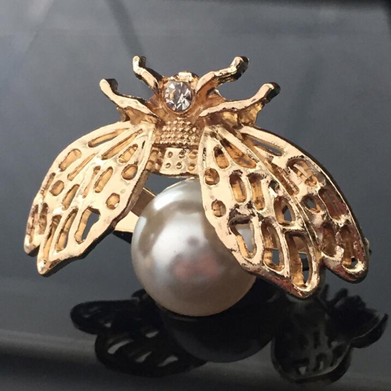 1Pc Cute Bee Faux Pearl Metal Women Shoe Clip Decor Girls Shoes Clip Buckle