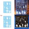 Christmas Snowflake Static Cling Glass Decal With Santa And Snowman For Window Decoration