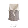 2024 Autumn Women's European & American Sleeveless Spliced Button Vest Top