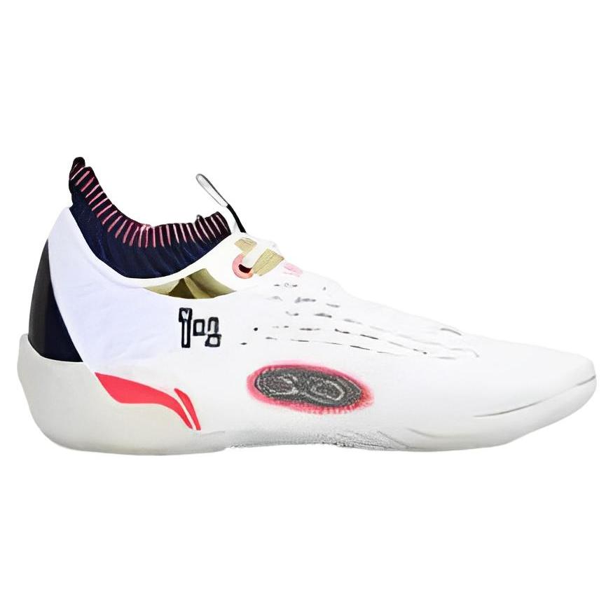 Li Ning Wade 808 Ultra Fabric Cushioning Slip Resistant Abrasion Resistant Low Top Basketball Shoes Men's White Red ABAS113-6
