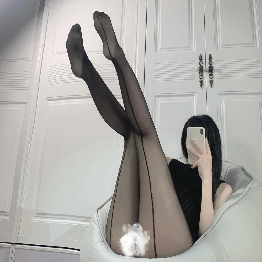 Black Silk Open Crotch Fishnet Stockings, Plus Size Garter, Sexy Bed Flirting Stockings