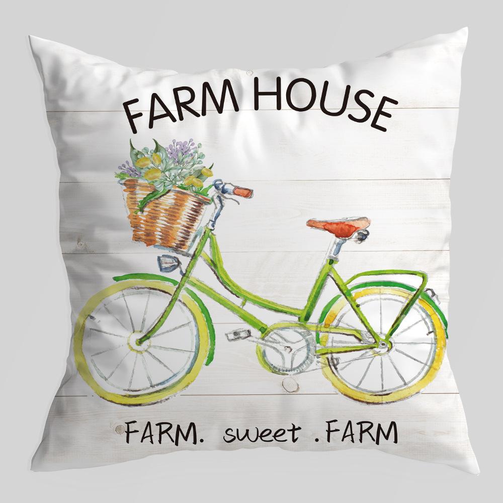 New Lemon Series Pillowcase, Plant Truck, Peach Skin Velvet Printed Pillow, Office Lumbar Cushion Cover