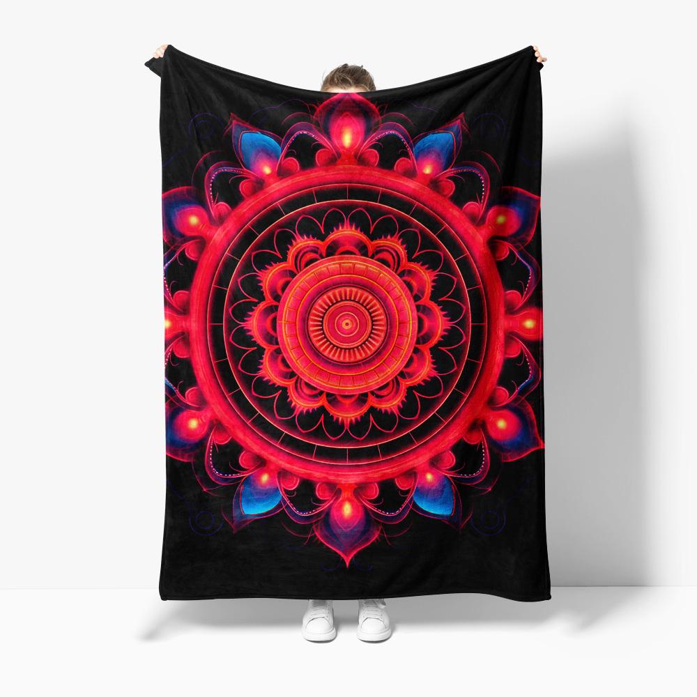 

Vibrant Mandala Colorful Psychedelic Throw Blanket Bedspread Decorative Sofa Cover for Girls Teen Room Decor 75x100cm (30x40inch)