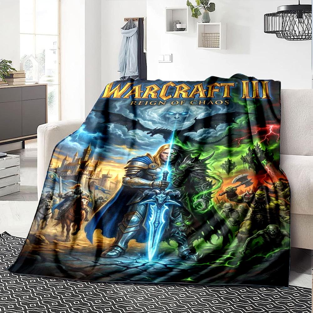 World of Warcraft Print Flannel Blanket High Quality Warm Comfortable Cover for All Seasons Perfect for Gifts Home Decor
