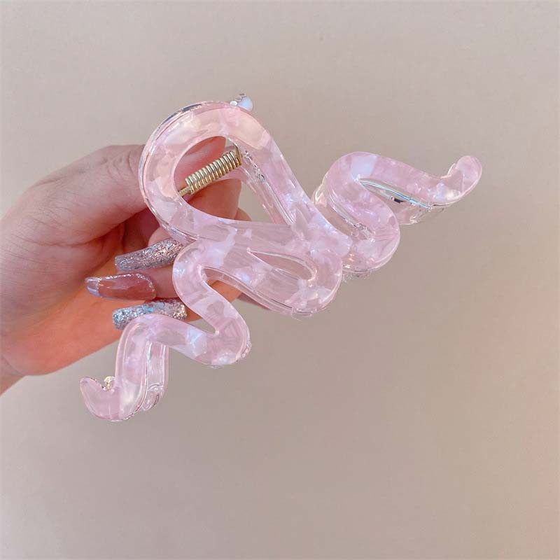 Pinces à cheveux ondulées en acétate de couleur gelée tendance pour femmes coréennes colorées grandes géométriques accessoires pour cheveux