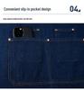 Waterproof Oil-Proof Fashion Denim Apron for Adults - Perfect for Kitchen, Catering, and Coffee Shop Work
