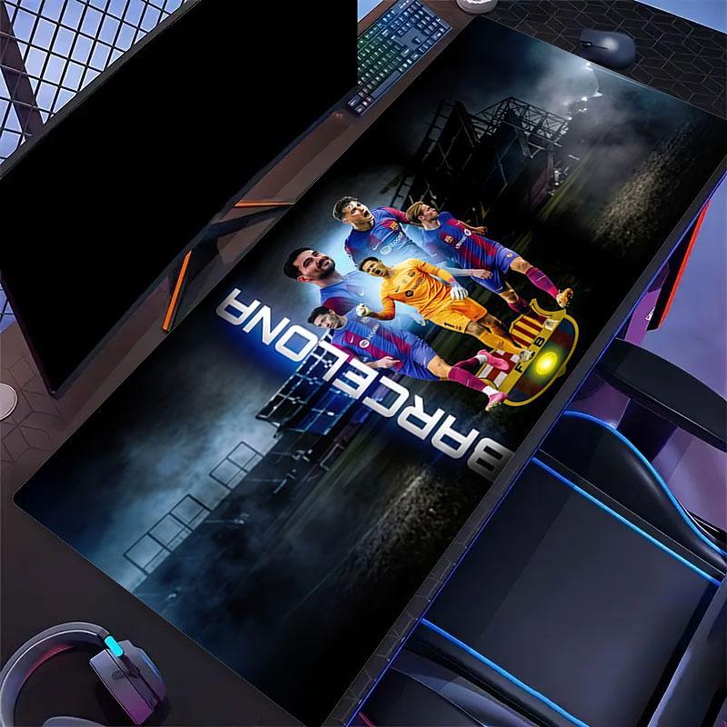 Barcelona Großer Gaming-Tischkissen Rutschfest Laptop Tablet Großes Mauspads XXL Matte Mini-PC Spielmatte Mit Verriegelungskante