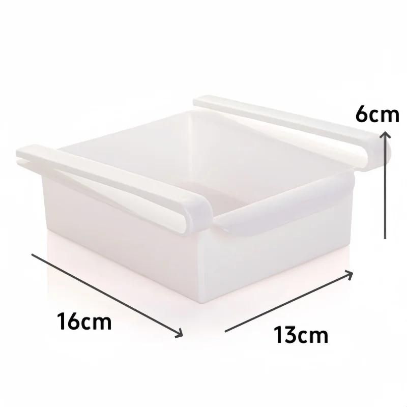 Kitchen Storage Box Fruit Vegetable Preservation Organizer Transparent Egg Container Under-shelf Refrigerator Drawer Silver Tray