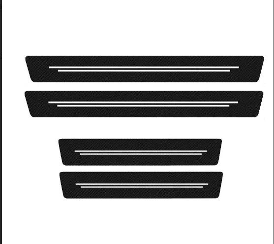 

4Pcs/set New Universal Carbon Fiber Leather Car Door Sill Protection Strip Durable Anti-Scratch Decor Sticker Car Accessories