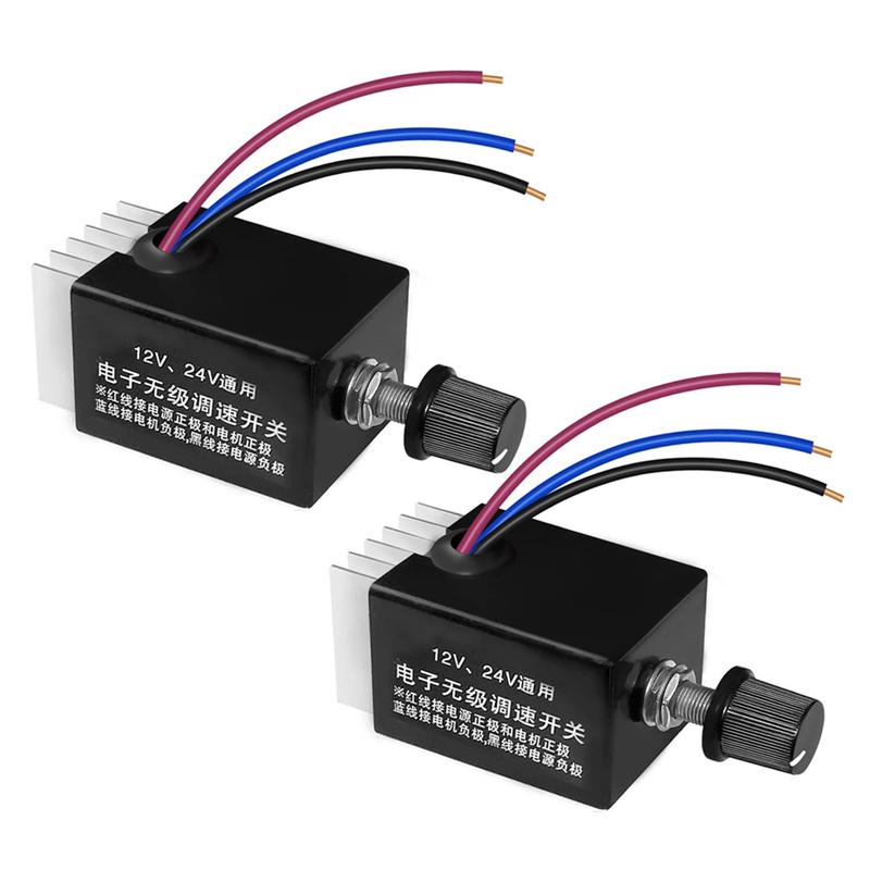 2025 Trend 2Pcs 12V/24V DC Motor Speed Controller Universal,Knob Screw Electronic Stepless Speed Regulator Switch