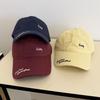 Simple small letter embroidered baseball cap women's spring and summer travel wide brim sunshade versatile face small cap