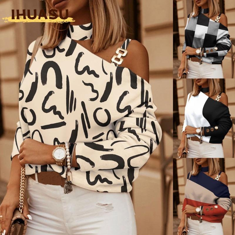 IHUASU Women's Fashion Casual Long Sleeve Blouses & Shirts