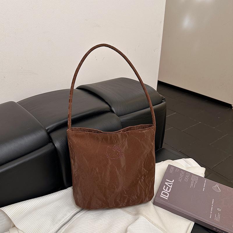 Korean Style Large Capacity Bucket Tote Bag - Simple Shoulder Bag for Women, New Fashion Commuting Accessory