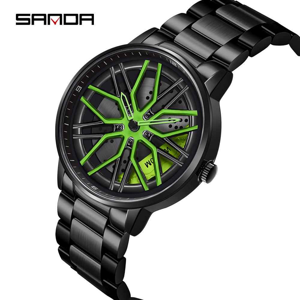 Sanda Meilleure Vente 1088 Montre pour Adolescent: Personnalisé, Cadran Rotatif 3D, Tendance, Quartz Étanche.