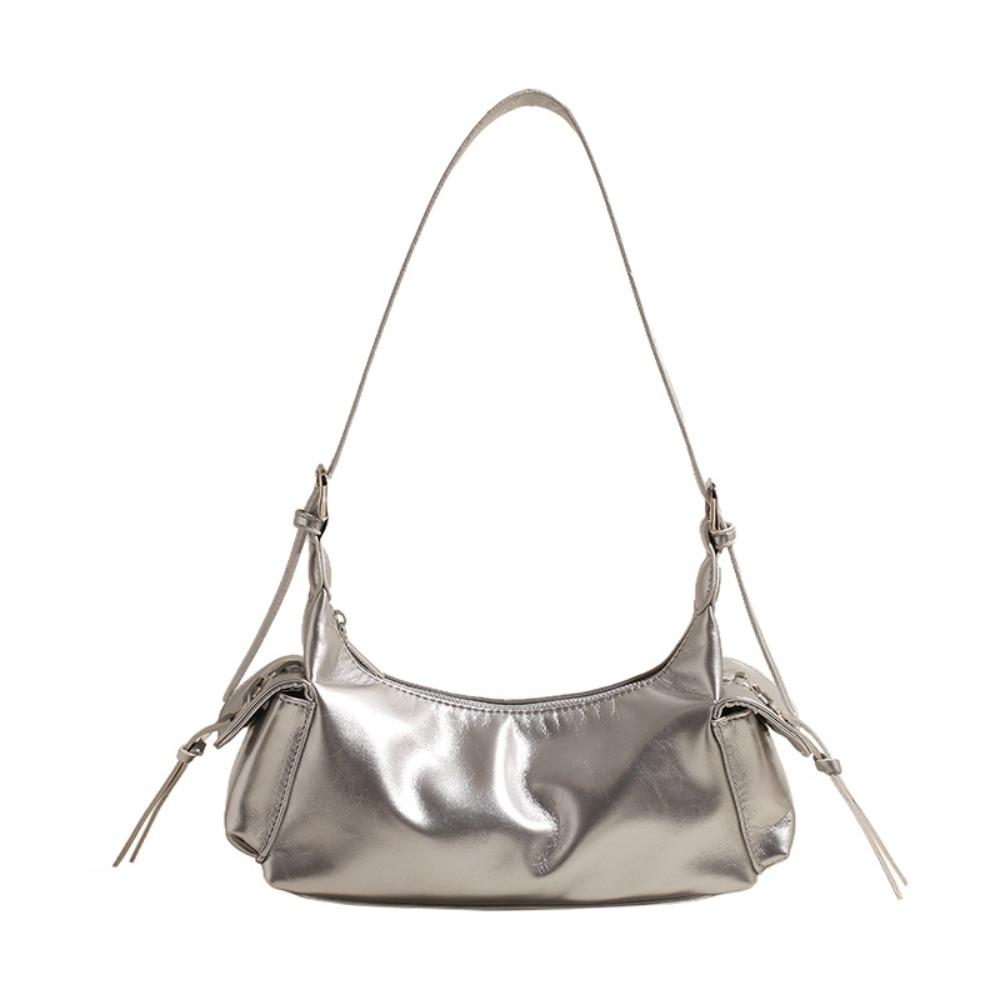 

Cloth Armpit Bag Y2K Vintage Underarm Bag Trend Retro Shoulder Bag Shopping серебряный