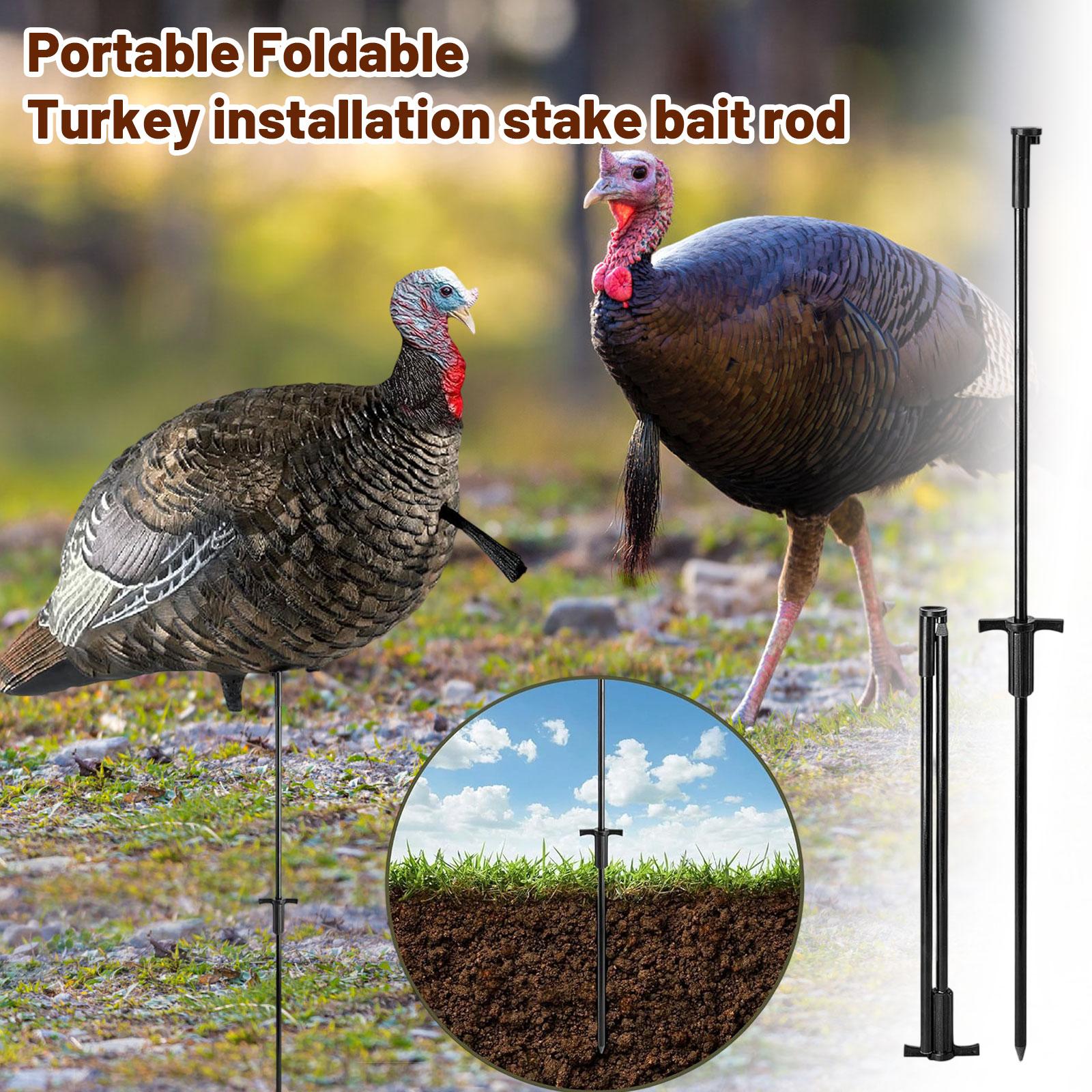 

RunNico Turkey Decoy Hunting Stake, Turkey Mounting Stakes, Portable Decoys Pole For Outdoor Trapping Replacement Accessories One Size
