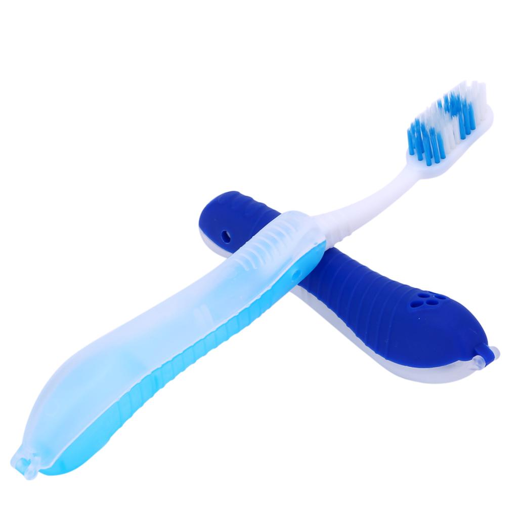 Dark Blue Portable Compact Fold Foldable Folding Toothbrush Travel Camping Hiking Outdoor Easy