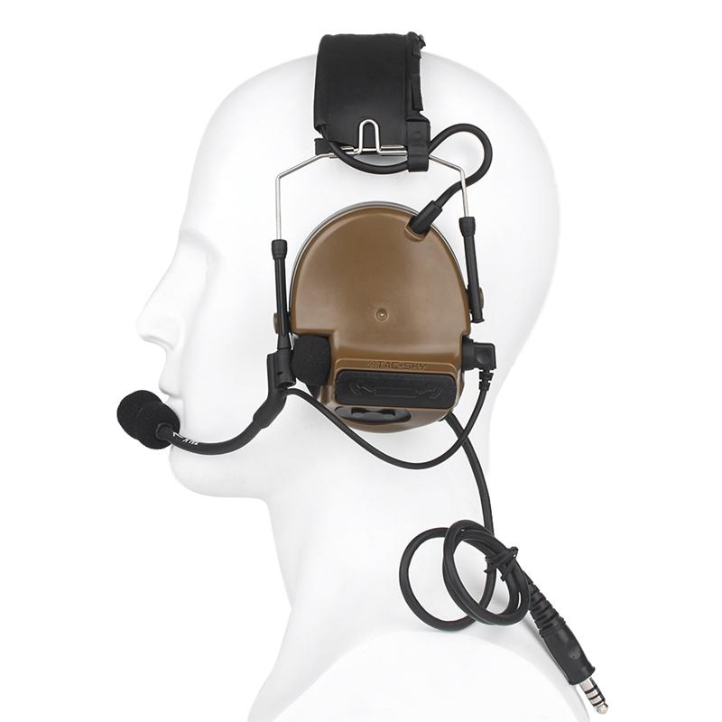 TAC-SKY WCOMTAC III Sports Tactical Headset New Detachable Headband with Silica Gel Earcups Noise Cancelling Earphones WYS0053