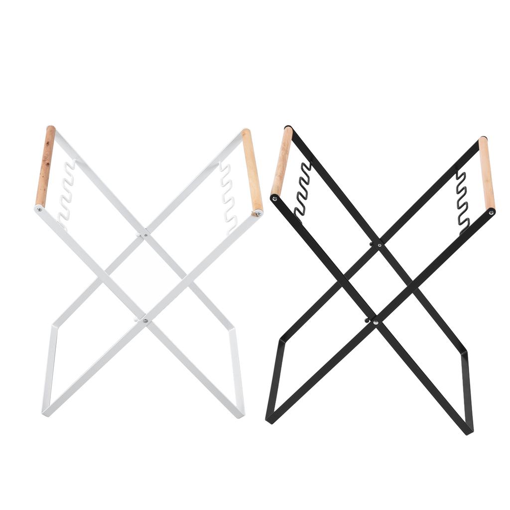 Trash Bag Holder Portable Collapsible Sturdy Durable Iron Rubber Wood Widely Used Garbage Bag Holder