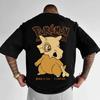 Pok É Mon Anime Handheld Game Peripheral Kuronia Pattern Tshirt Summer Mens and Womens Clothing Harajuku Loose Casual Trend