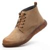 Mens Work Boots  Fashion Outdoor Steel Toe Cow Leather Steel Toe Shoes Men Anti Slip Puncture Proof Safety Shoes Boot Man