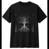 Charcoal Yggdrasil Tree Portrait Viking Norse Mens T-Shirt Black 100% Cotton