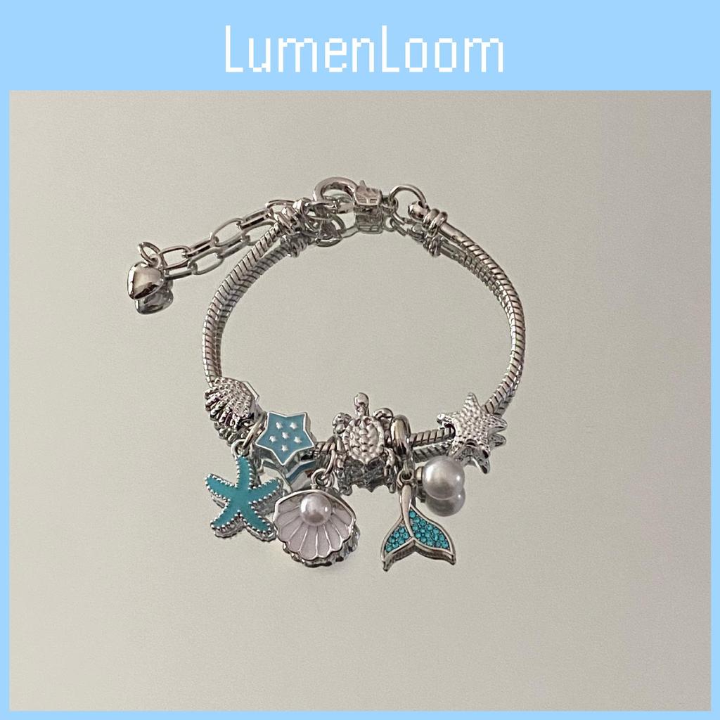 Ozean-Stil Perlenarmband mit Seestern- und Schildkröten-Anhängern für Unisex-Reisegeschenk